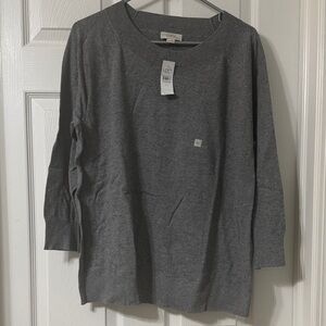 LOFT Dark Gray Crew Neck Sweater